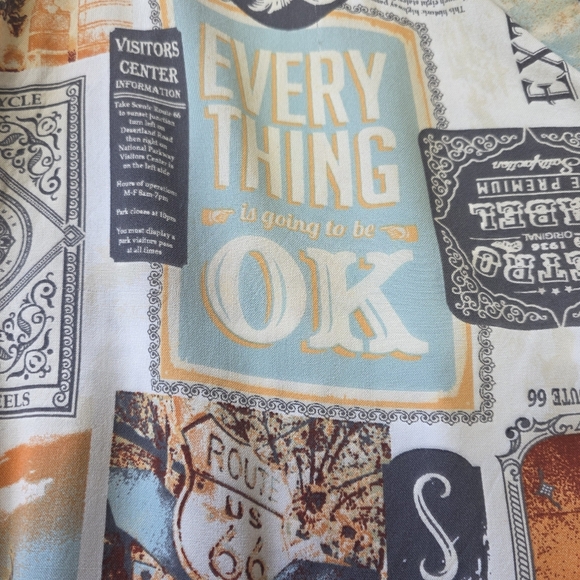 Route 66 Motorcycle Shirt XL Rayon Button Up Retro Americana Graphic Hawaiian - Picture 3 of 7